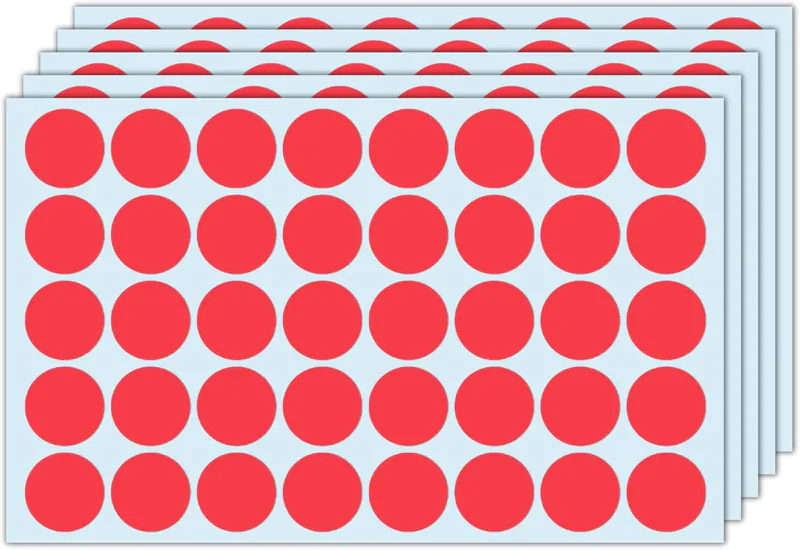 LOT DE 1040 PASTILLES ADHÉSIVES ROUGE