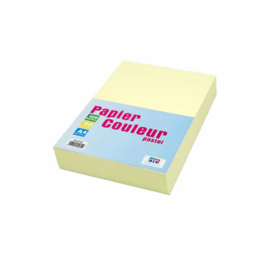 PAPIER COULEUR JAUNE PASTEL 80GR A4 500F RIBAT