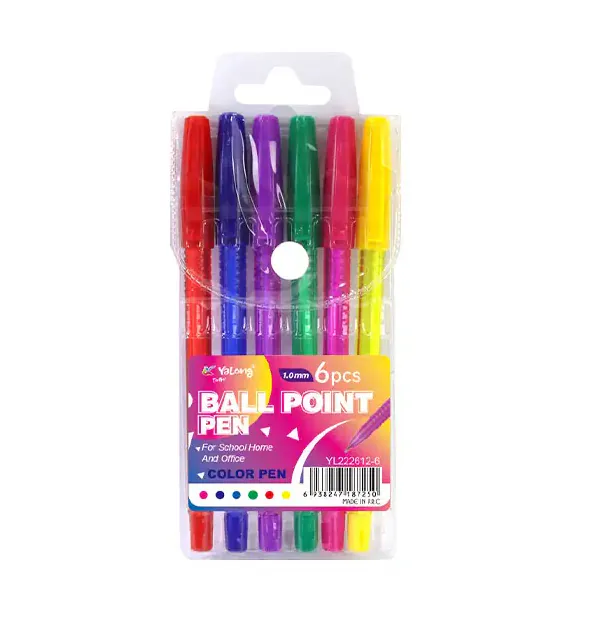 POCHETTE DE 6 STYLOS A BILLES YALONG
