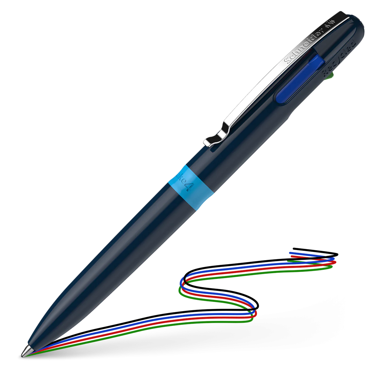 STYLO À CLIP SCHNEIDER TAKE 4 QUATRES COULEURS