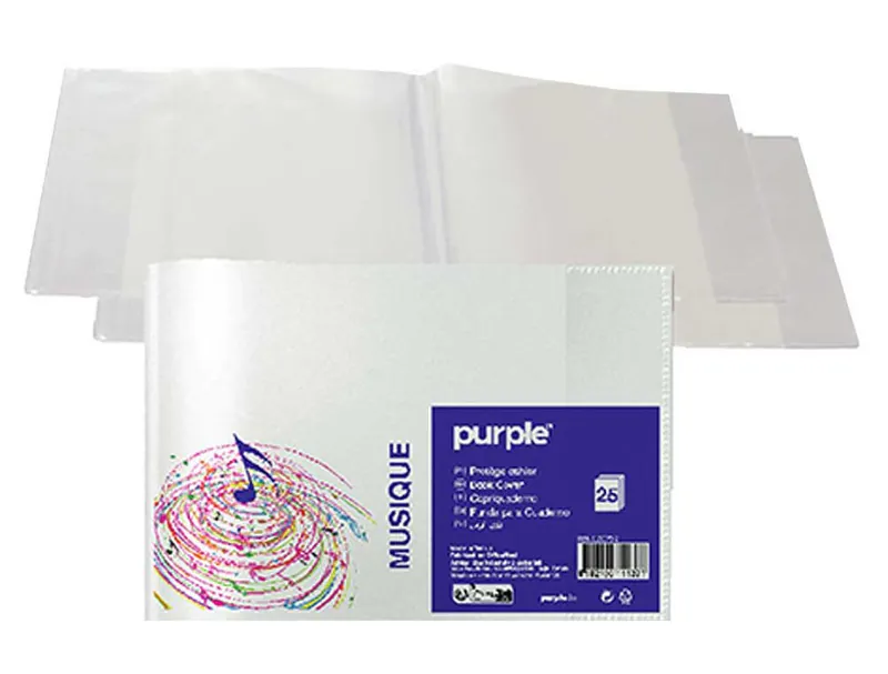 PROTEGE CAHIER MUSIQUE PURPLE TRANSPARENT