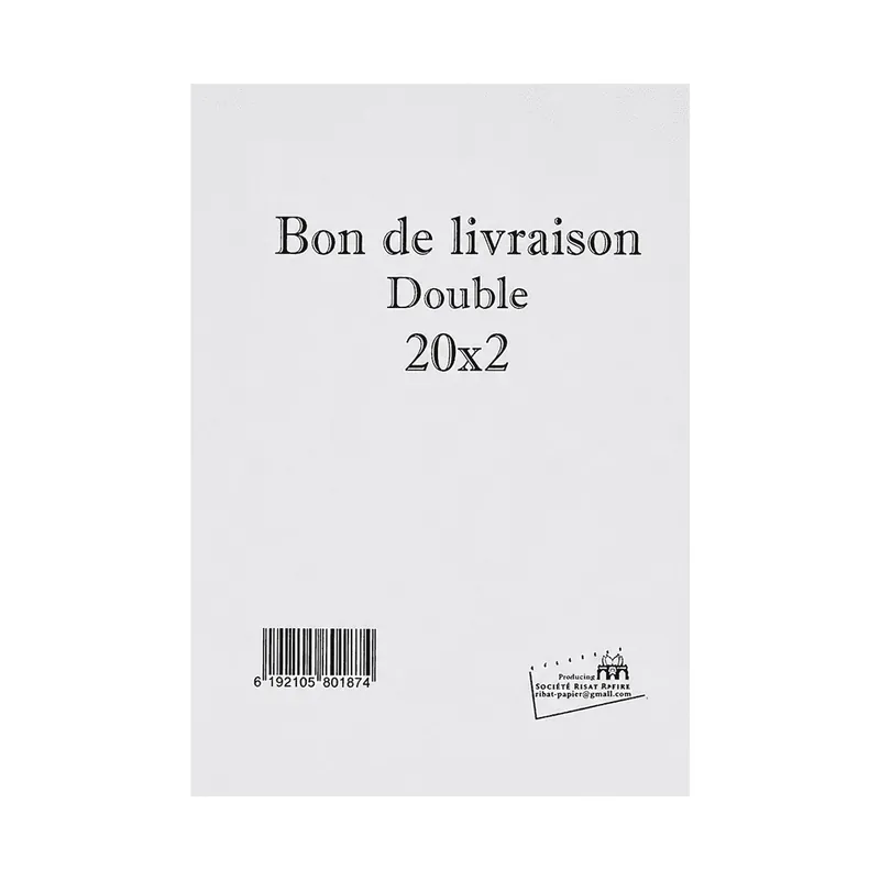 CARNET BON DE LIVRAISON DOUBLE PM 20*2F