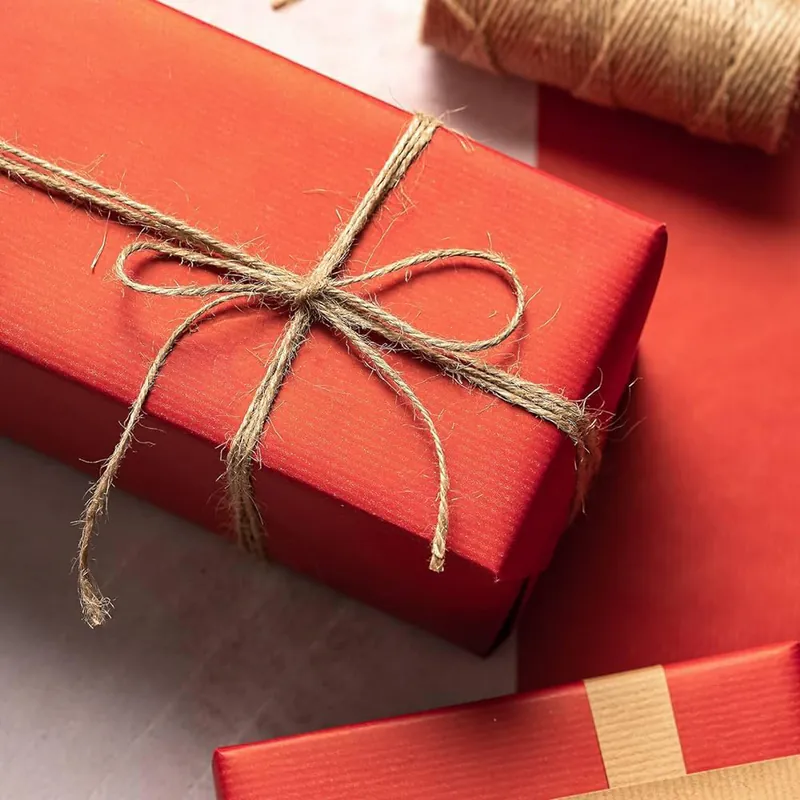 PAPIER CADEAU KRAFT COULEUR ROUGE BORDEAU