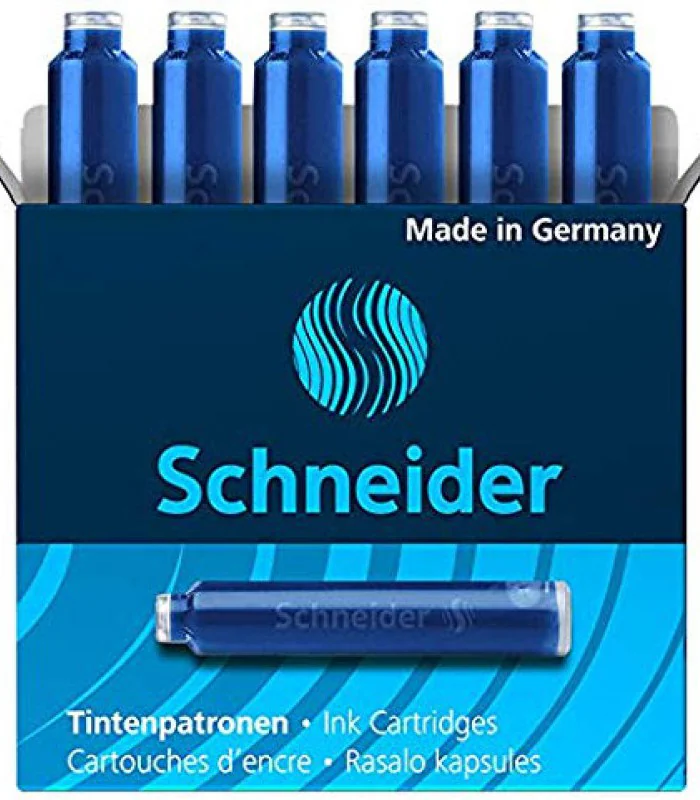 CARTOUCHE D'ENCRE SCHNEIDER PAQUET DE 6 BLEU 