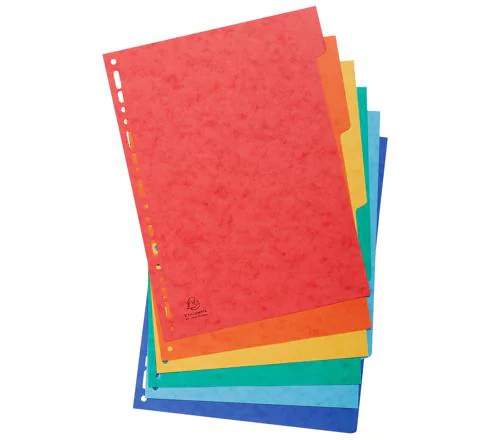 JEU INTERCALAIRES A4 CARTONNEES 6 POSITIONS EXACOMPTA