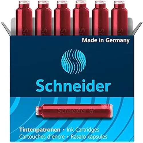 CARTOUCHE D'ENCRE SCHNEIDER PAQUET DE 6 ROUGE