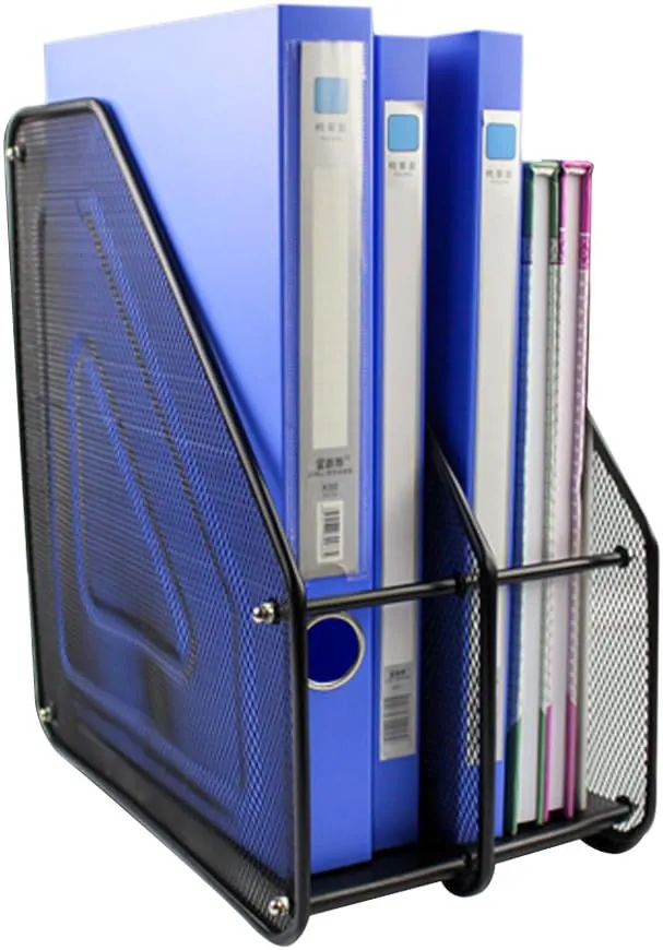 PORTE REVUE METAL 2 COMPARTIMENTS NOIR - Vue 4