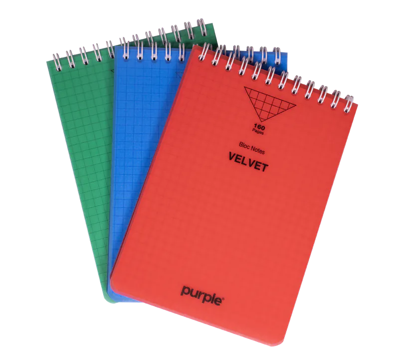 BLOC NOTE WIREO PP A5 100P VELVET