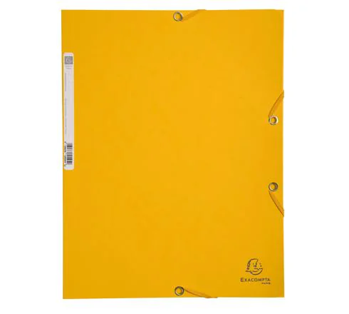 CHEMISE 3 RABATS À ÉLASTIQUE EN CARTON EXACOMPTA JAUNE