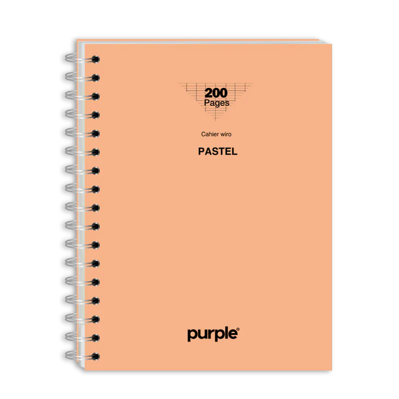 CAHIER AVEC SPIRALE GM 200 PAGES A4 PASTEL PURPLE