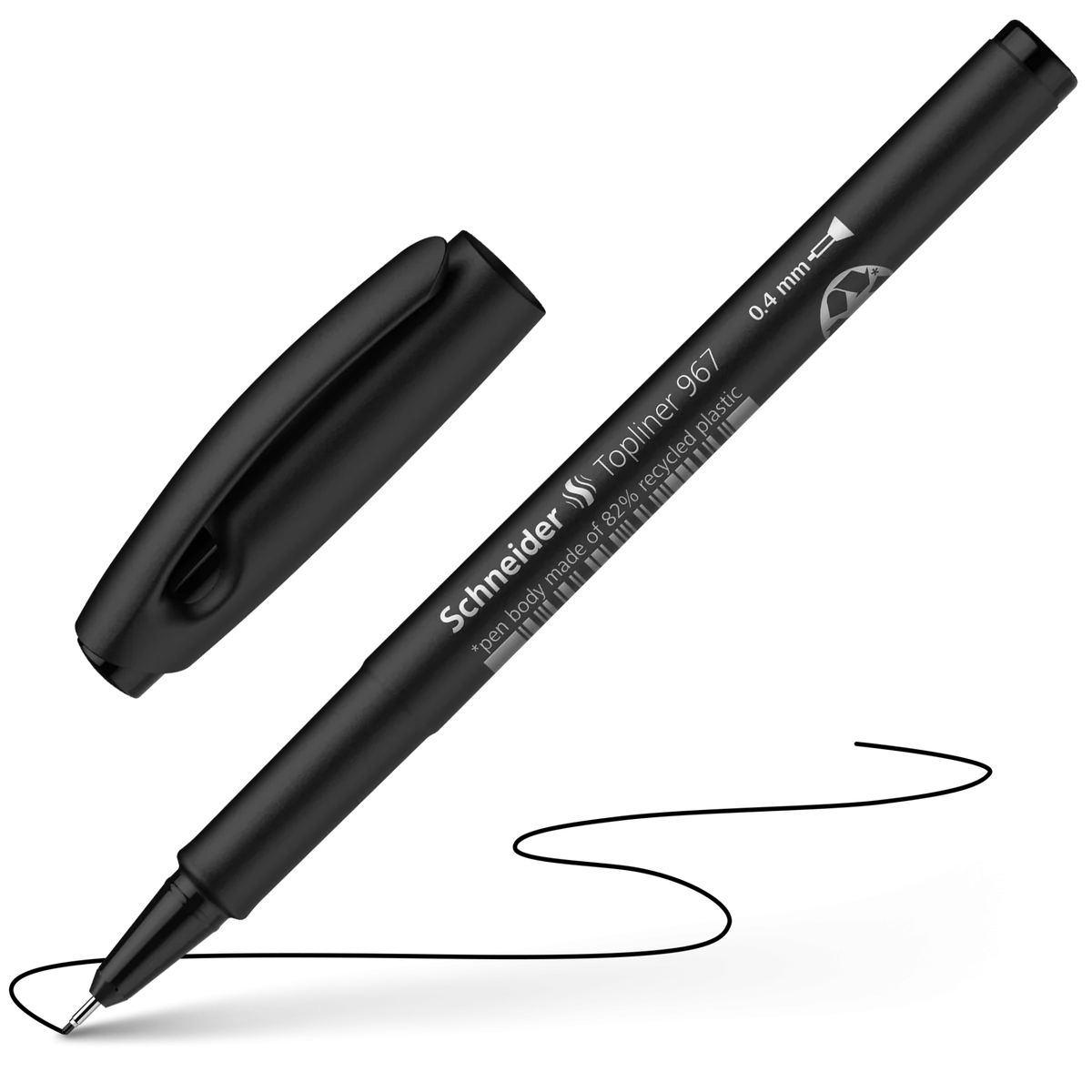 STYLO FEUTRE POINTE FINE SCHNEIDER TOPLINER 967 NOIR - Vue 2