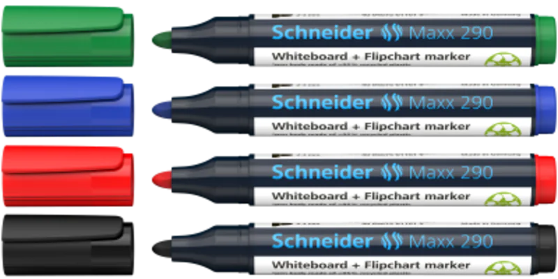 POCHETTE DE 4 MARQUEURS POUR TABLEAU BLANC SCHNEIDER MAXX 290 - Vue 2