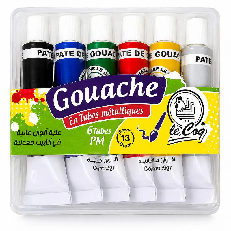 GOUACHE DE 6 EN TUBES METALLIQUES LECOQ