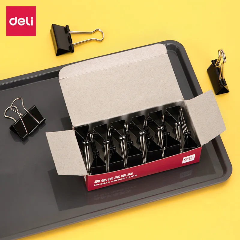 BINDER CLIP 32MM  PAQUET DE 12 NOIR DELI - Vue 2