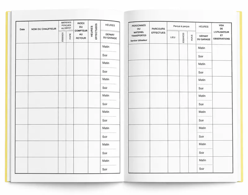 CARNET DE BORD VÉHICULE