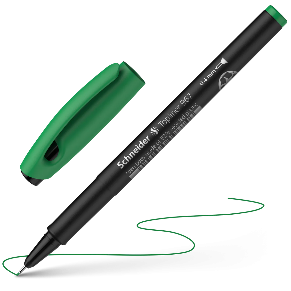 STYLO FEUTRE POINTE FINE SCHNEIDER TOPLINER 967 VERT - Vue 2
