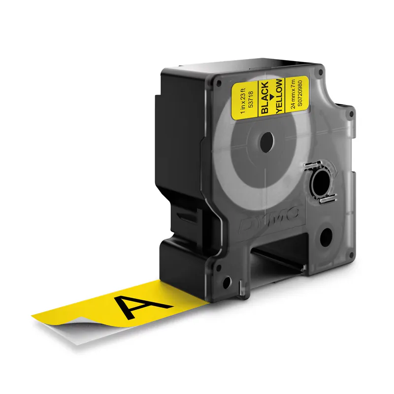 RUBAN POUR ÉTIQUETEUSE NOIR SUR JAUNE DYMO 24 MM X 7 M