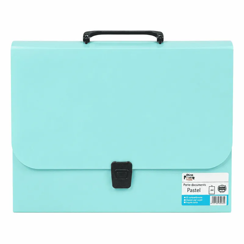 VALISE DE CLASSEMENT ECOLIER DOS 60 MM VERT PASTEL