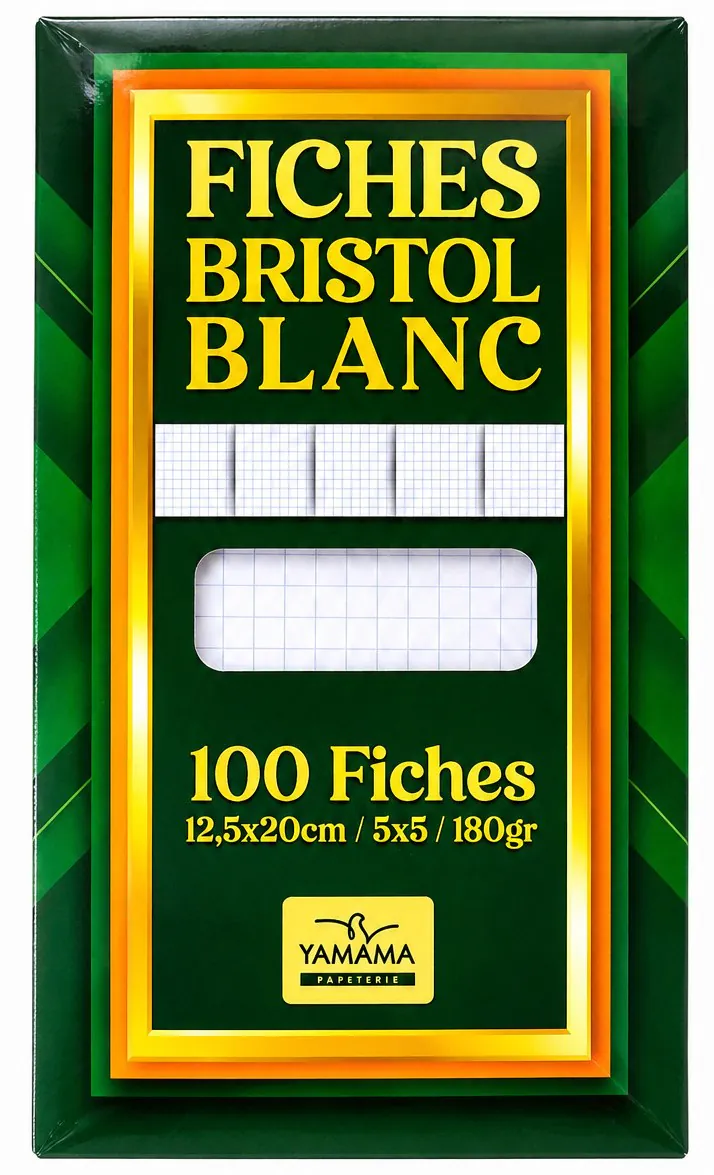FICHES BRISTOL BLANC PM YAMAMA PQT 100 