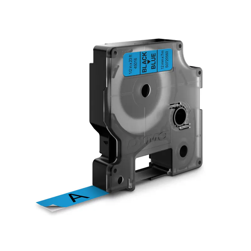 RUBAN POUR ÉTIQUETEUSE NOIR SUR BLEU DYMO 12 MM X 7 M