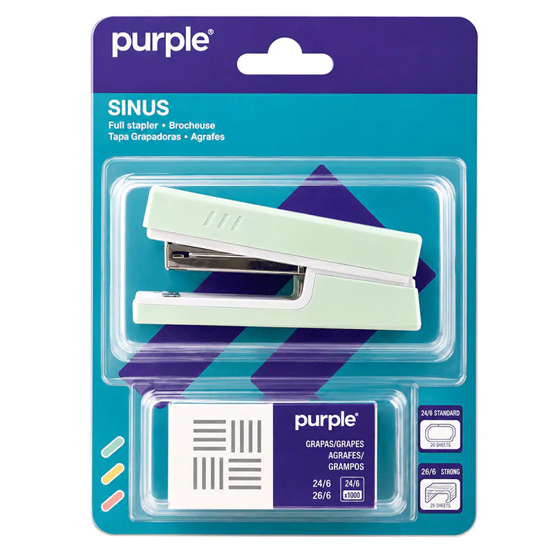 MINI AGRAFEUSE PURPLE SINUS + PAQUET D’AGRAFES 